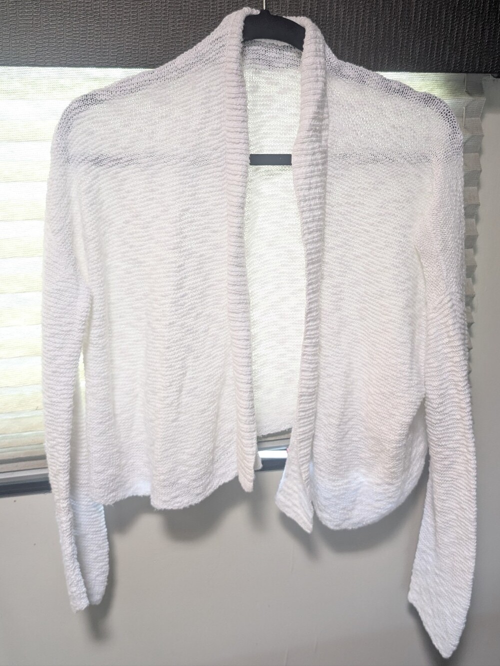 Eileen Fisher Lightweight Open-Front Cardigan - Off-White XS Knit Organic Cotton